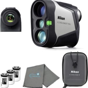Nikon COOLSHOT 50i Golf Rangefinder Magnetic Mount Bundle with 3 CR2 Batteries and a Lens Cloth